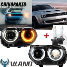 VLAND Scheinwerfer für Dodge Challenger SRT SXT GT T/A 2015-2019+Bulbs Kits