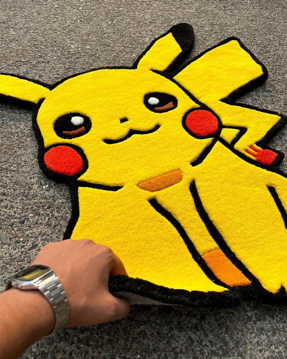 Pikachu Rug Hand-Tufted 100% Wool Handmade Area Rug Carpet Pikachu Rug Hand-Tufted 100% Wool Handmade Area Rug Carpet