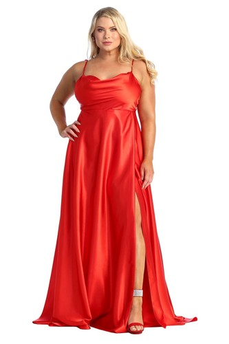 Womens Dresses For Bridesmaid Long Scoop Neck Spaghetti Strap A-Line Plus Size - 第 14/26 張圖片