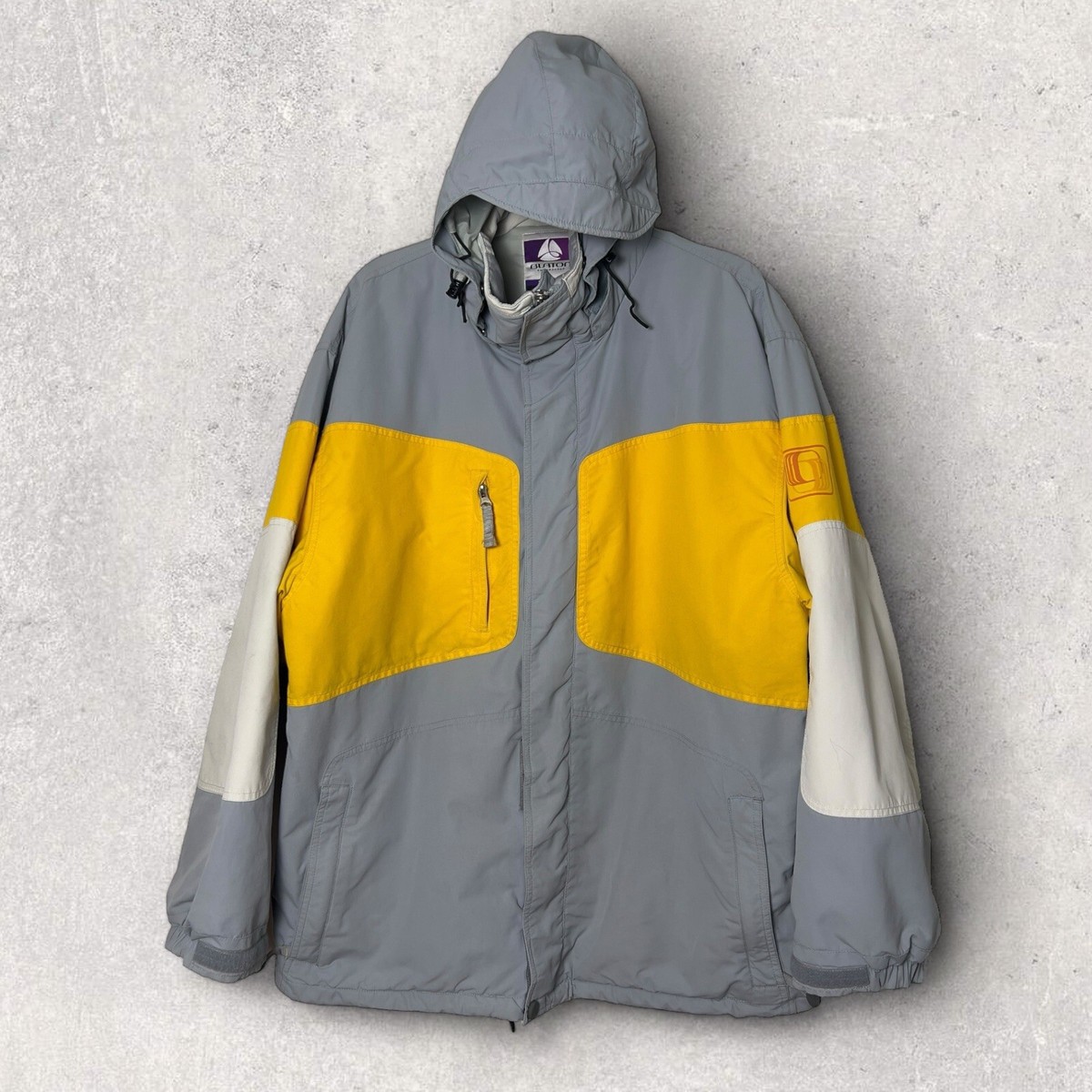 Burton Toast Snowboard Jacket Men's Large Yellow Grey White