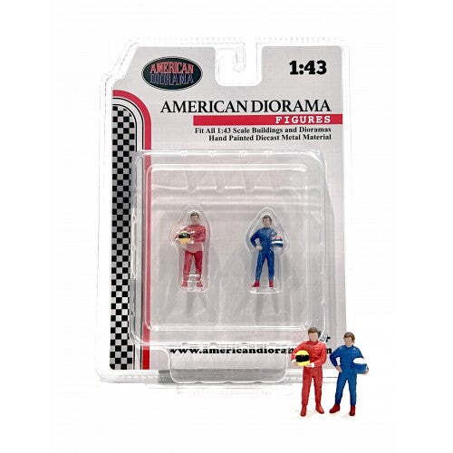 1:43 Figur Le Mans Racing Legend 80s Set 2 Figuren F1 rot American Diorama - Bild 1 von 1