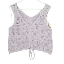 NWT Large Jessica Simpson Crotchet Drawstring Crop Top