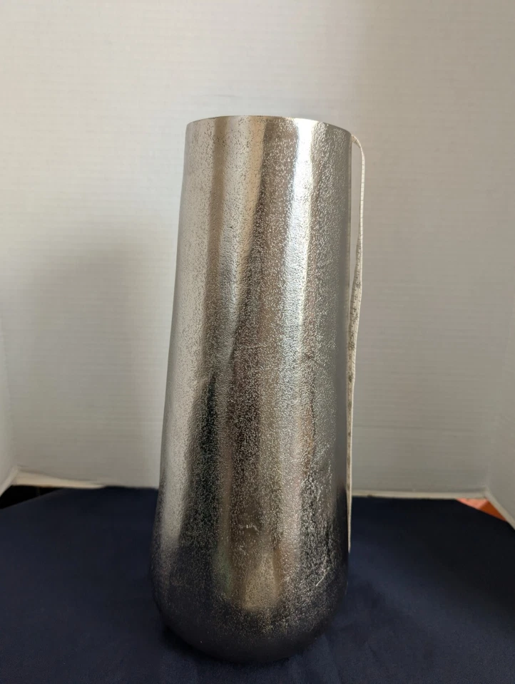 Vaso de metal elemento caixa e barril grande prata 16" em excelente estado usado - Imagem 4 de 4