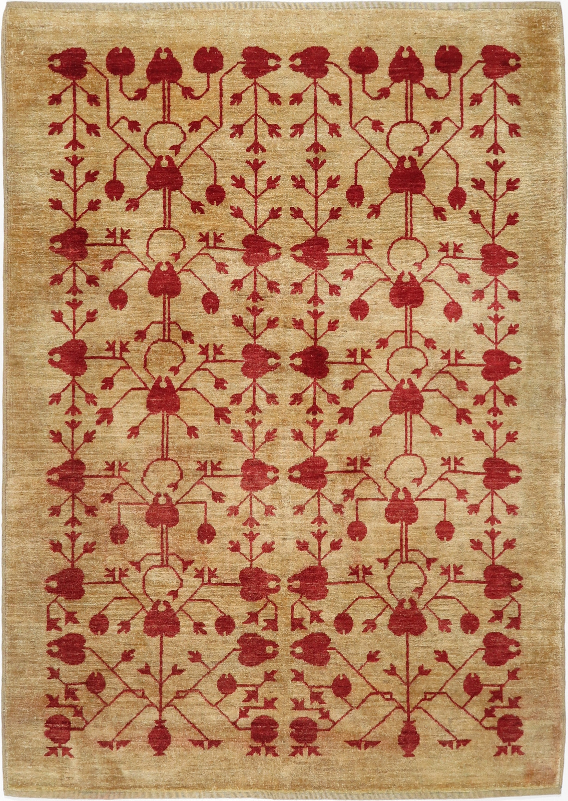 Alfombra Ziegler Orient Perser Rug Chobi Gabbeh Loribaft oro amarillo rojo granada