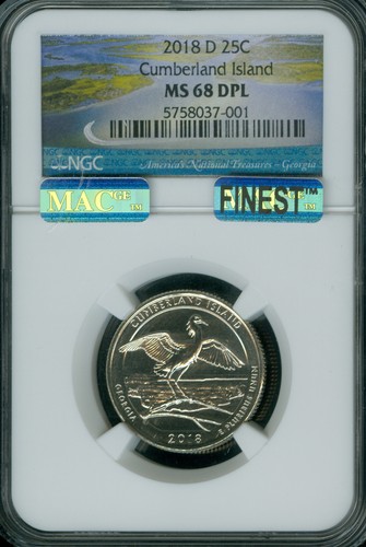 2018 D CUMBERLAND QUARTER NGC MS68 DPL PQ MAC FINEST MAC SPOTLESS POP 2 *