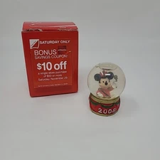 Disney JC Penny 2008 Mickey Mouse Christmas Mini Snow Globe 