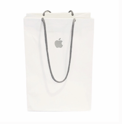 Genuine Apple Silver Logo Store Plastic Drawstring /Paper Shopping