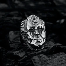 Boogeyman slasher horror jewelry, punk rock gifts, biker gothic ring, satanic