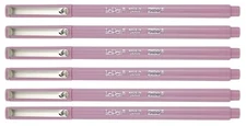 Marvy Uchida Le Pen 6 Pc Pale Mauve 0.3mm Smooth Micro Fine Plastic Point LePen