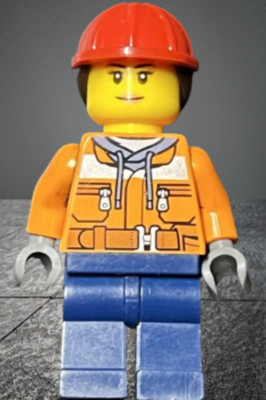 Lego  Minifigur cty0700, Town City Construction, Worker Sweeper Bauarbeiterin