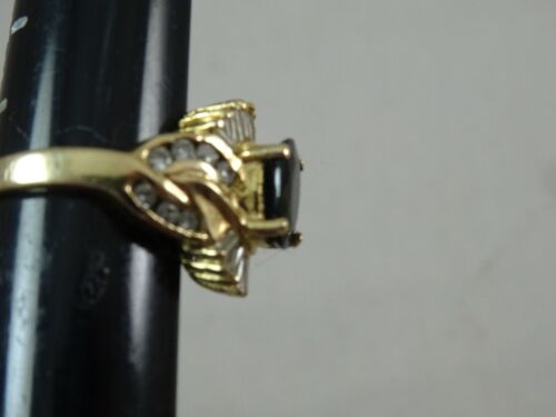 14K Yellow Gold Sapphire Baguette Brilliant Diamond ring size 6 2TCW 5.6 grams - Bild 8 von 12