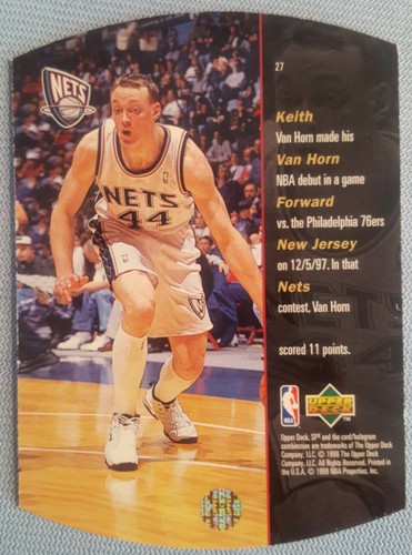 1997-98 SPx Keith Van Horn #27 UD RC Troquelado Base Novato - Imagen 3 de 3