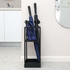 Black Metal Freestanding Large and Small Umbrella Holder Stand Storage Rack