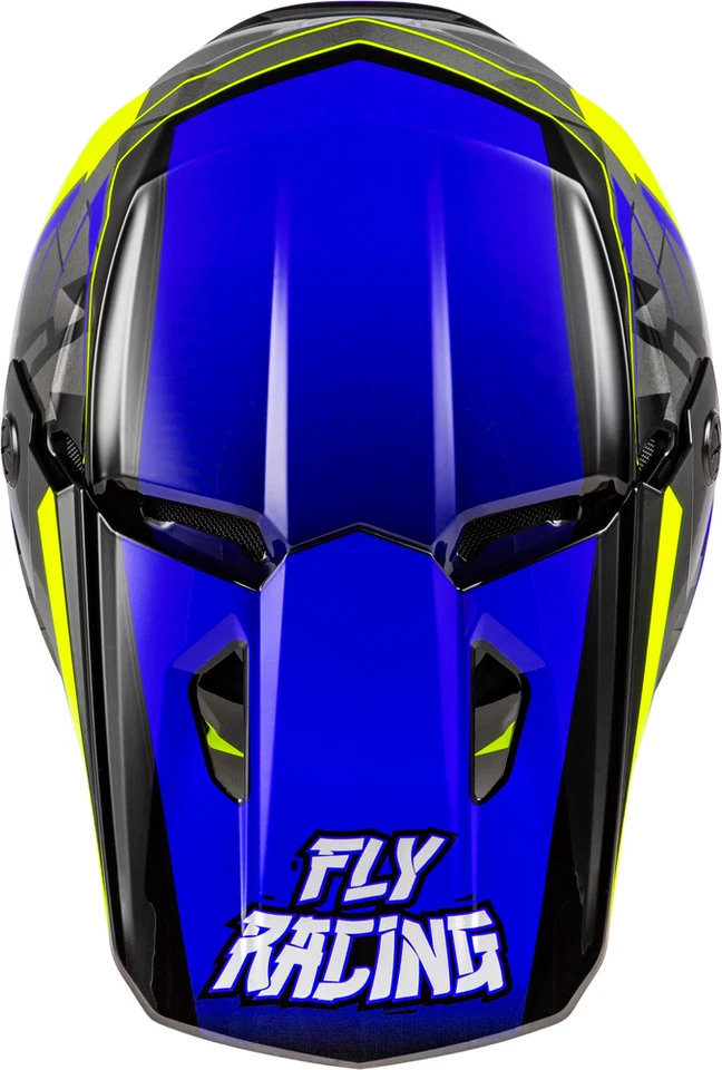 Fly Racing Youth Kinetic Scorched Helmet, Size Youth Medium, Blue/Grey/Hi-Vis - Image 3 of 4