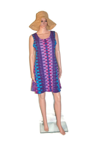 TIE DYE Women's Purple DNA Short Tank Top Dress hippie sm med lg xl 2X 3X - Picture 2 of 5