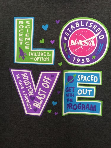 NASA - Love - Logo - Zip Hoodie - Gray - Pink - Size Large - Picture 3 of 6