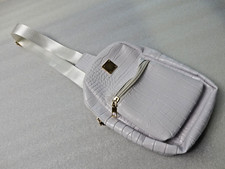 Womens White Sling Crossbody Faux Leather Bag NEW