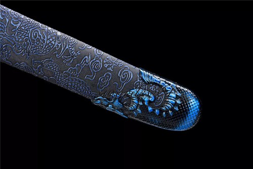 Espada coleccionable hecha a mano Tang Dao Kung Fu artes marciales katana dragón azul - Imagen 8 de 15