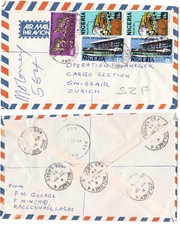 Nigeria 1984 Brief, Cover nach Zürich, bunte Frankatur Yankari Game Reserve