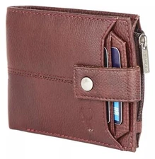 Genuine Leather Bifold Wallets For Men RFID Blocking Slim (MENS MAROON WALLET++)