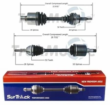 SurTrack Pair Set of 2 Front CV Axle Shafts For Lincoln Continental 1995-2002