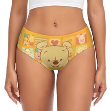 Custom Winnie Pooh Cute Brief Panties Womens Comfort Stretch Cartoon Underwear