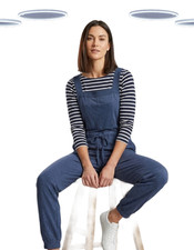 Ex White Stuff Women's Dungarees - Sleeveless Jersey Daphne Dark Navy