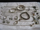Job Lot Vintage Solid Silver Jewellery Necklaces Earrings Rings Bracelets 110gms