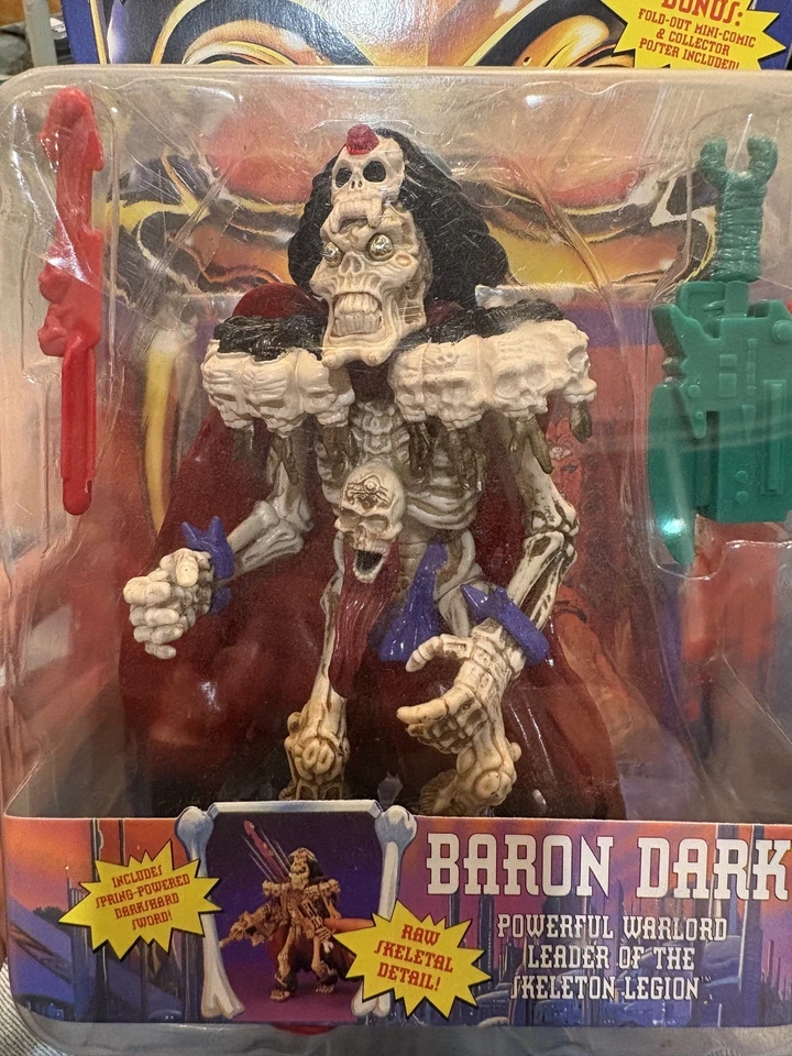Vintage Baron Dark Skeleton Warriors Action Figure 1994 Playmates MOC Sealed Toy - Image 4 of 4