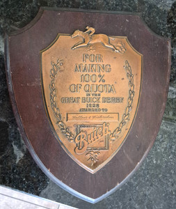 RARE 1928 GREAT BUICK DERBY VINTAGE DEALERSHIP AWARD: BUICK SELECT DEALER