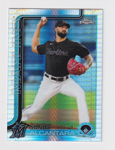 2025 Topps Chrome Baseball Sandy Alcantara Prism Refractor Parallel Card 126