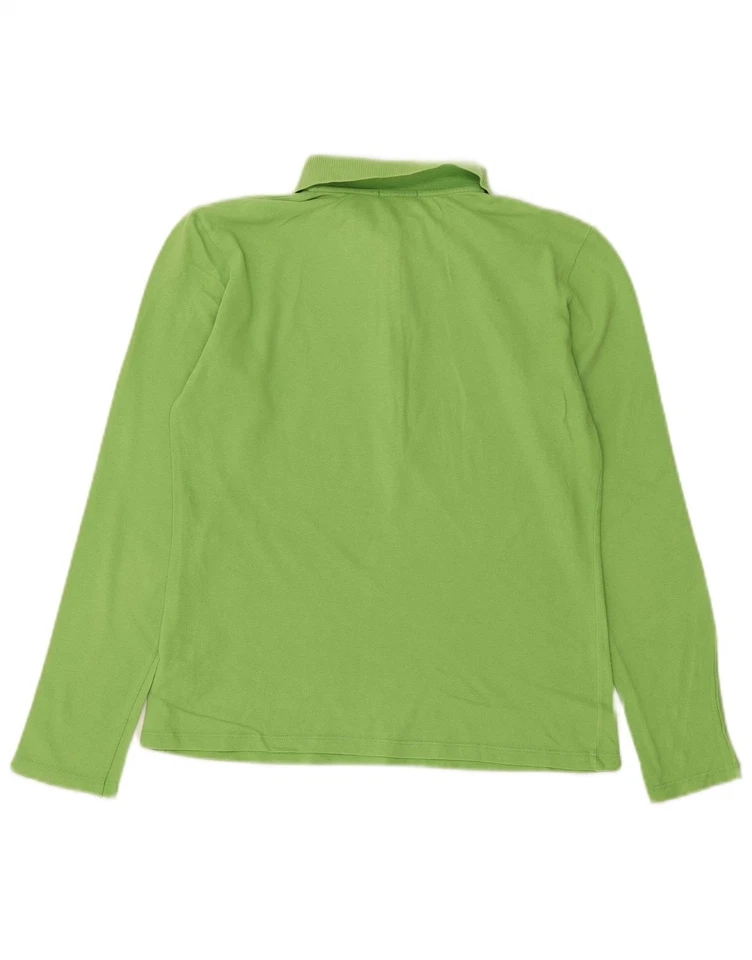 FRED PERRY Womens Long Sleeve Polo Shirt UK 14 Large Green Cotton BG25 - Image 2 of 3