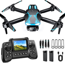 Drone with Camera & Screen on Controller, 1080P Foldable Drone for Adults Beginn