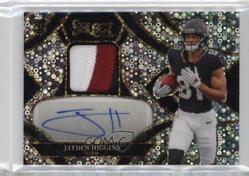 2025 Panini Select Disco Prizm 4/45 Jayden Higgins RPA Rookie Patch Auto RC