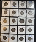 Silver Barber Quarters Collection. Lot of 25 different dates. One From Each Year