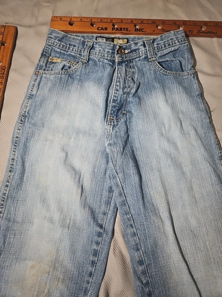 Pantalones de mezclilla Southpole para niños jóvenes talla 12 azules holgados grunge skater hip hop Y2K Foto 2 de 4