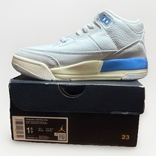 Kids Nike Air Jordan 3 Retro White Blue Gray DM0966-101 Sneaker Shoe Trainer
