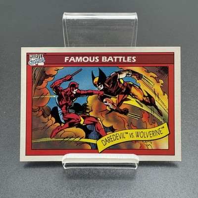 1990 Impel Marvel Universe Series 1 #109 Daredevil vs Wolverine Famous Battles