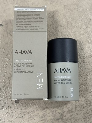 AHAVA Men Time To Energize Facial Moisture Active Gel Cream 1.7Oz Sensitive Skin