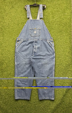 Vintage Pointer Brand Bib Overalls Mens 44x28 Cotton Denim Blue Jean Made In USA