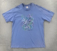 Vintage Anvil 2XL Purple T Shirt Cape Cod Massachusetts Made In USA Flower Print
