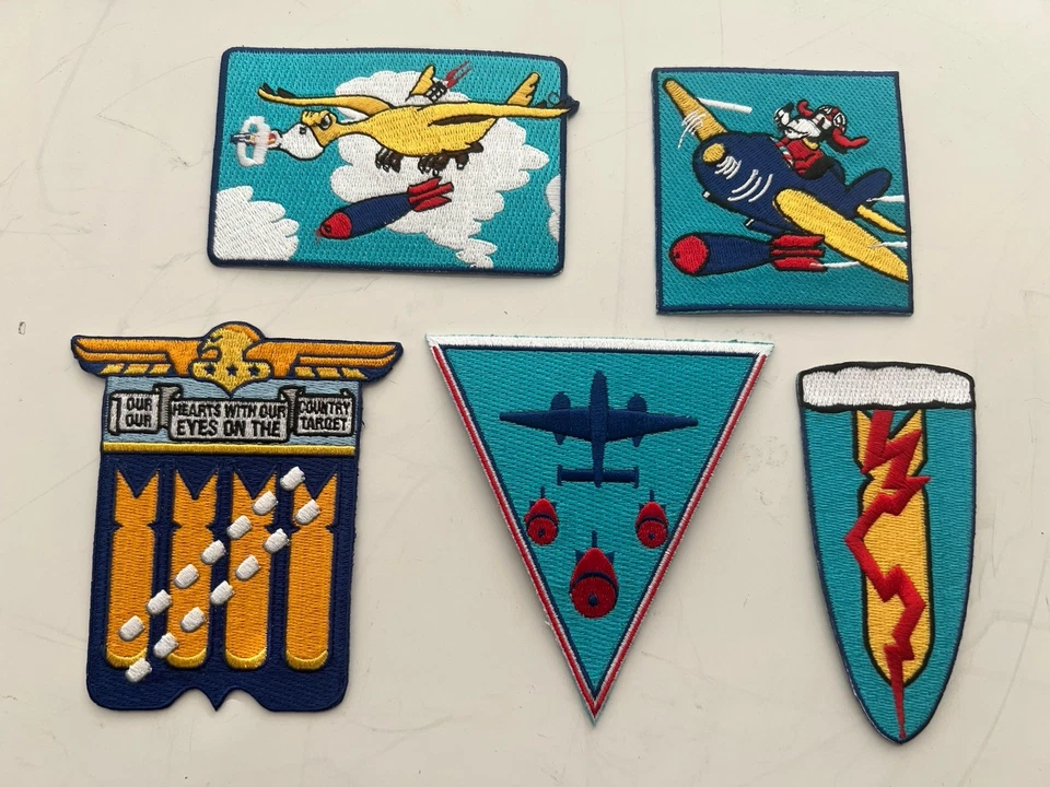 5 WWII embroidered Jacket Patches US 477th Tuskegee Airmen Bomber Bombardment - Image 3 of 4