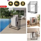 Bathroom Towel Rack 3 Tier Freestanding Metal Storage Organizer Black