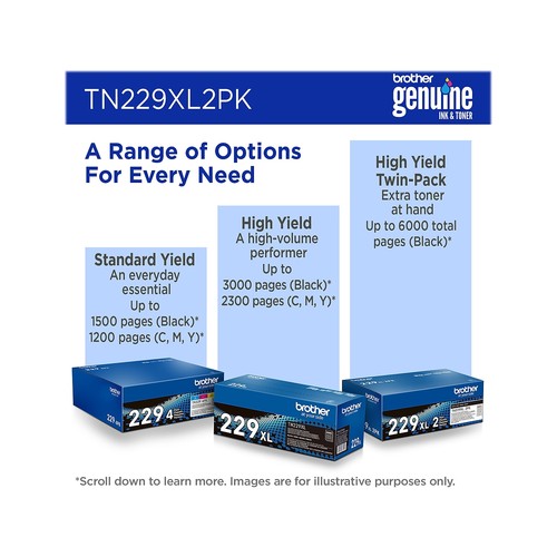 Brother TN229XL Black High Yield Toner Cartridge 2/Pack (TN229XL2PK) - Picture 6 of 8