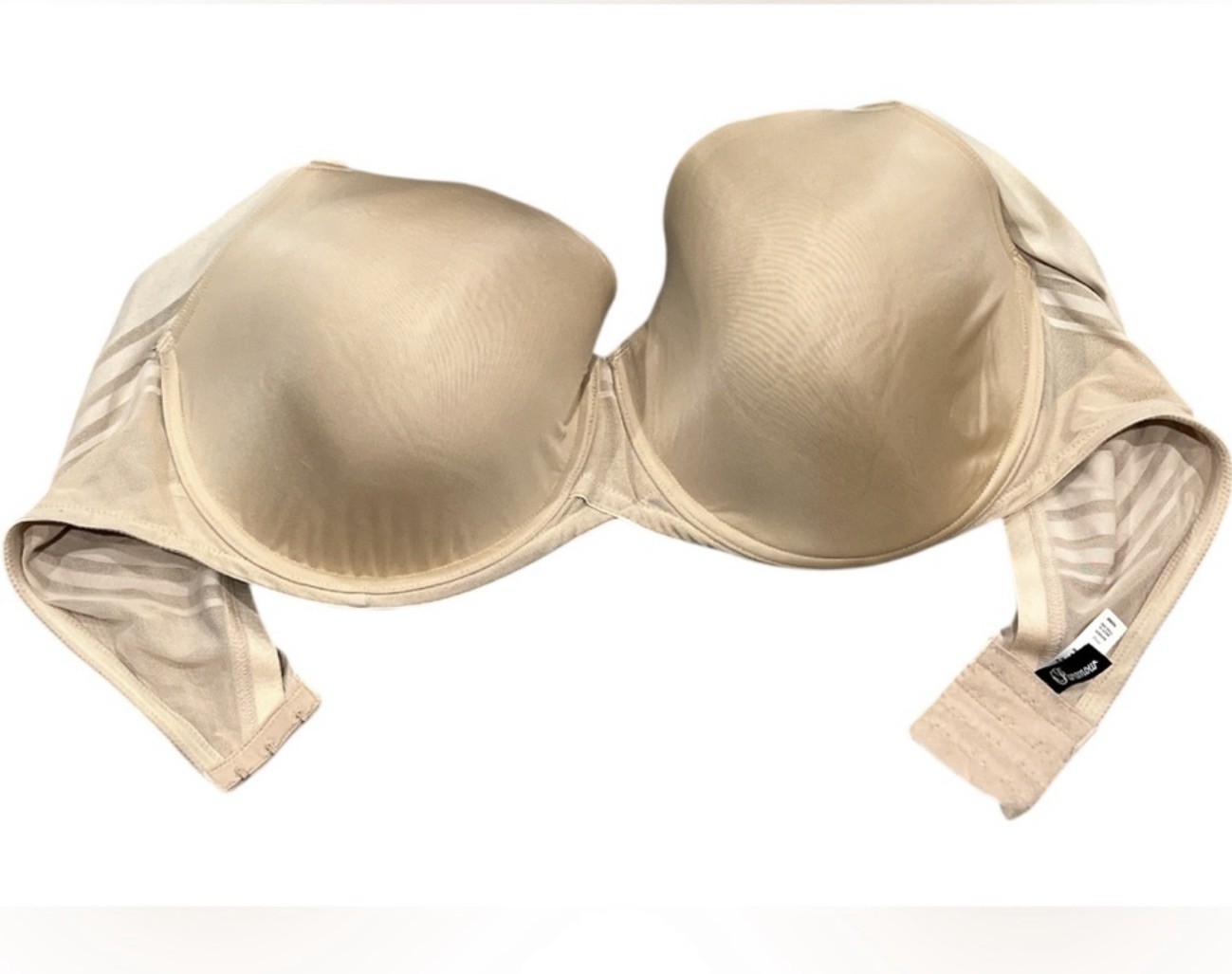 Paramour Full Figure Side-Smoother Bra 42DDD Seamless Contour Beige Underwire