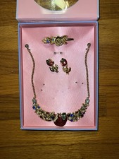 Disney Snow White Deluxe Jewelry Set Necklace, Pin, and Earrings with Box