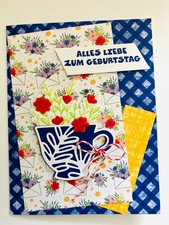 Geburtstagskarten Glückwunschkarte Blumen Tasse 3D Blumig Grußkarte(Auswahl 1-7)