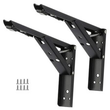 2Pcs Folding Heavy Duty Shelf Brackets Bench Table Wall Mount Triangle Hinges UK