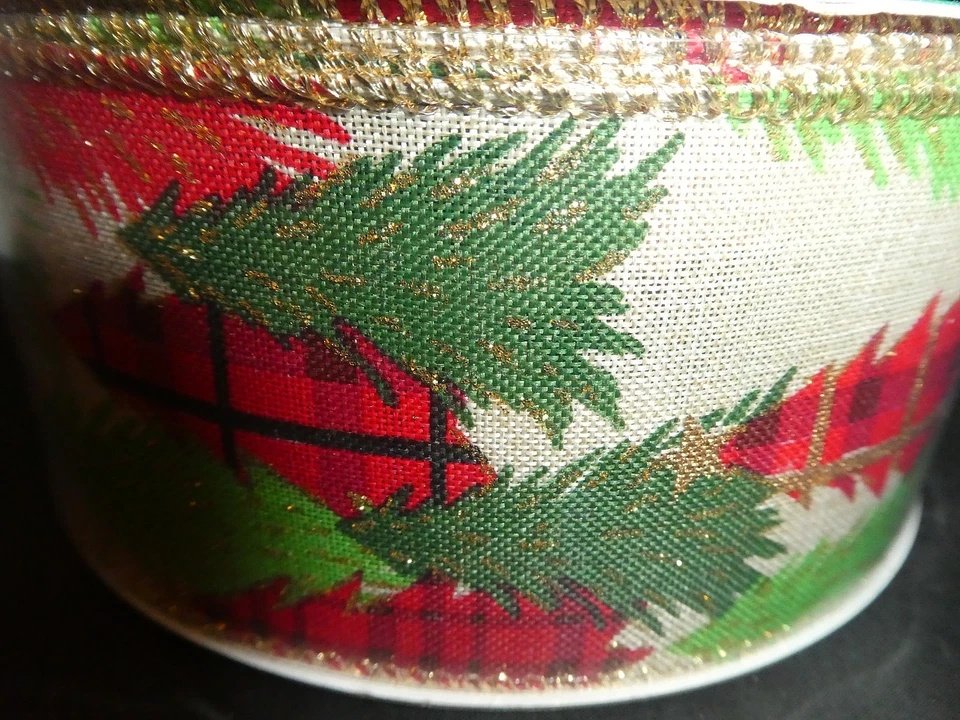 Member's Mark Premium Wired Ribbon 2.5" Wide x 50 Yards-New-Christmas-red/green - Image 3 of 4