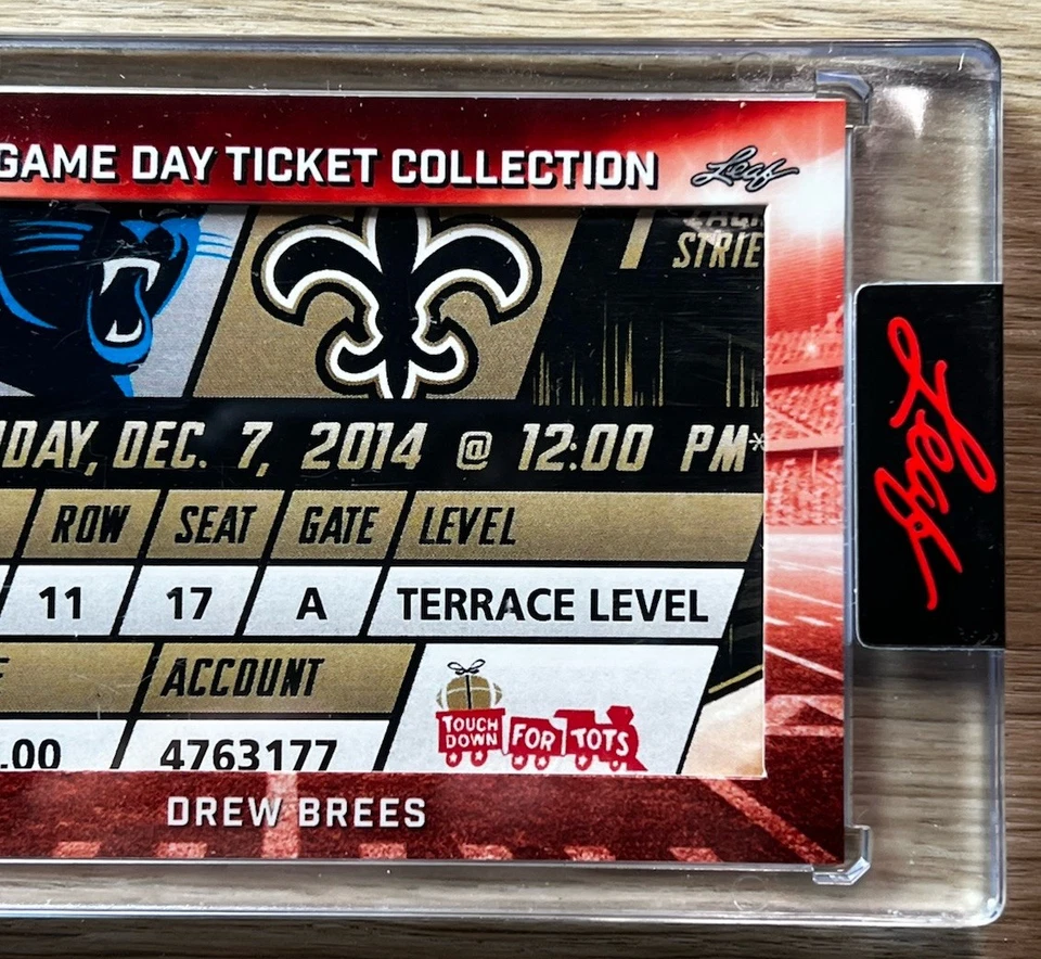 2023 Leaf Game Day Ticket Collection #TC-4 - Drew Brees - Authentic Game Ticket - Image 3 of 4